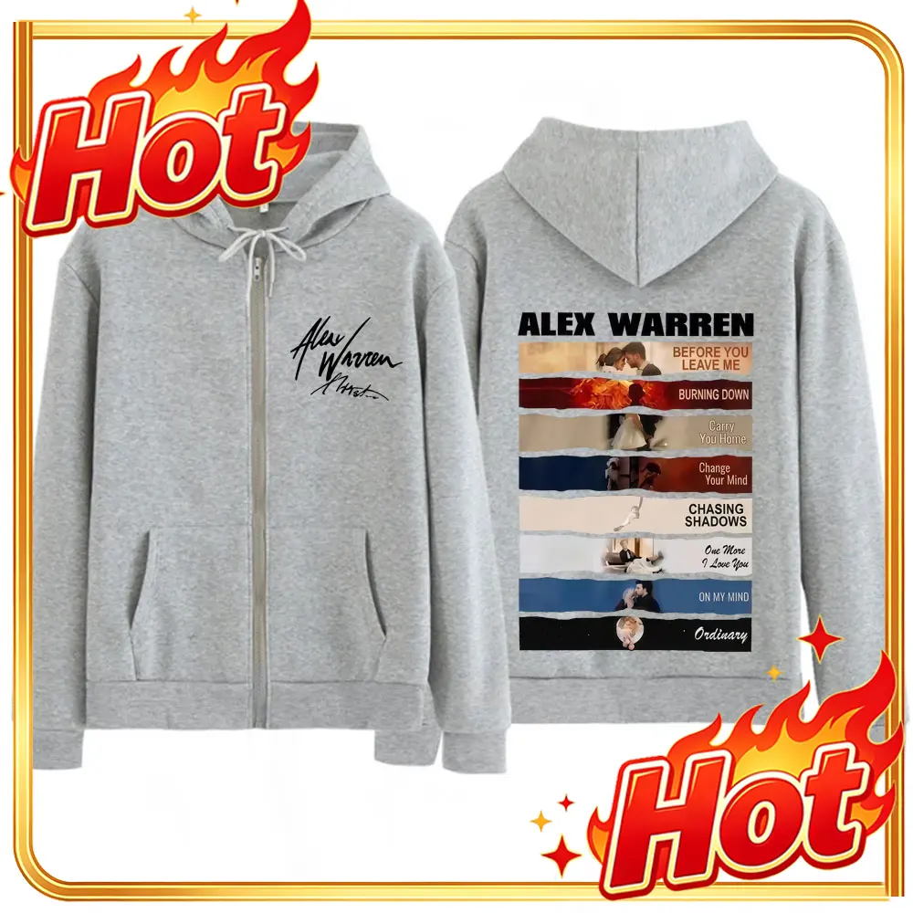 Mens Fashion Zip Up Hoodies - هودي بسحاب بطبعة جولة 2026 للمغني