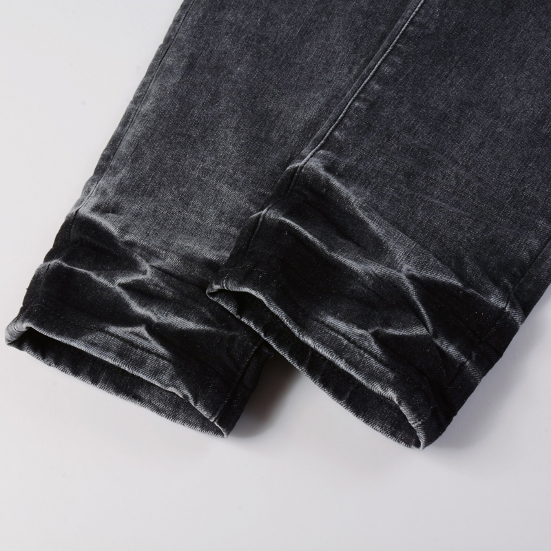 Men'S Fashion Grey Jeans - جينز رجالي بقصة ضيقة ومرنة من