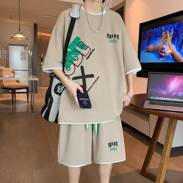Mens Fashion Clothes - طقم رياضي كاجوال للرجال من قطعتين،