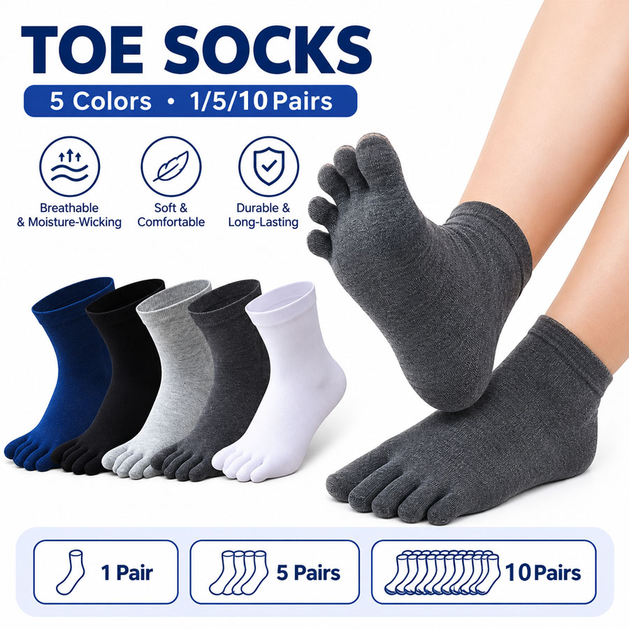 Socks Ankle Men - 1/5/12 زوج من الجوارب القطنية ذات
