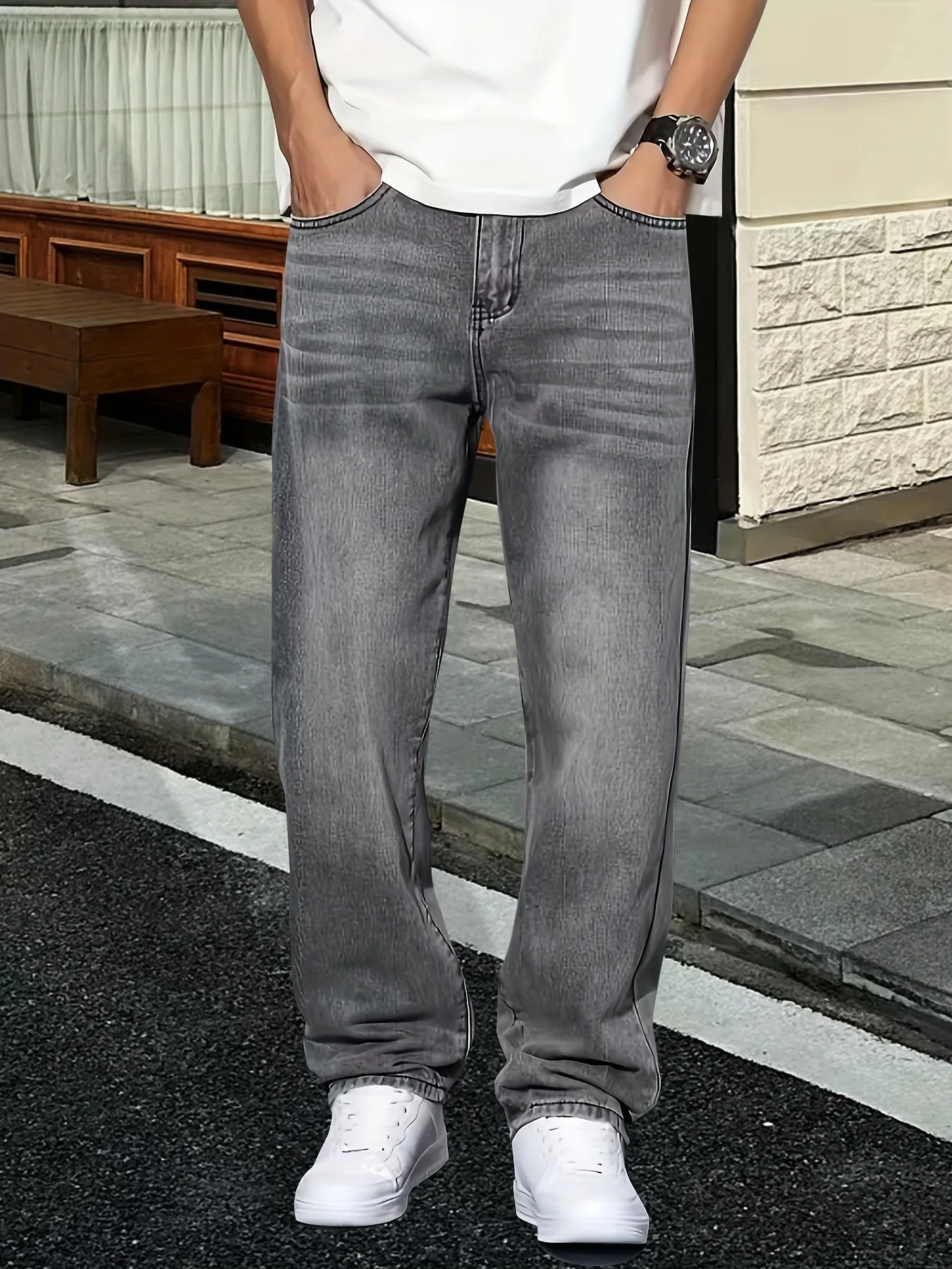 جينز رجالي رمادي اللون، ملابس  - مراجعة Men'S Fashion Grey Jeans وسعره
