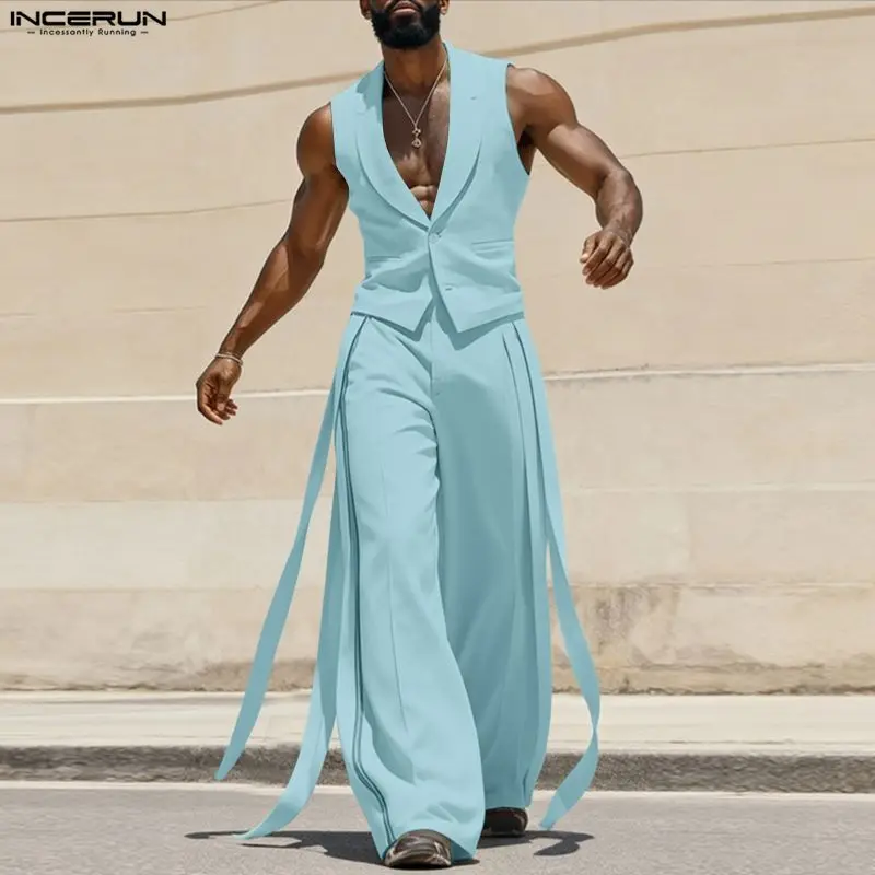 طقم رجالي من INCERUN بلون موحد - مراجعة Mens Fashion Summer وسعره