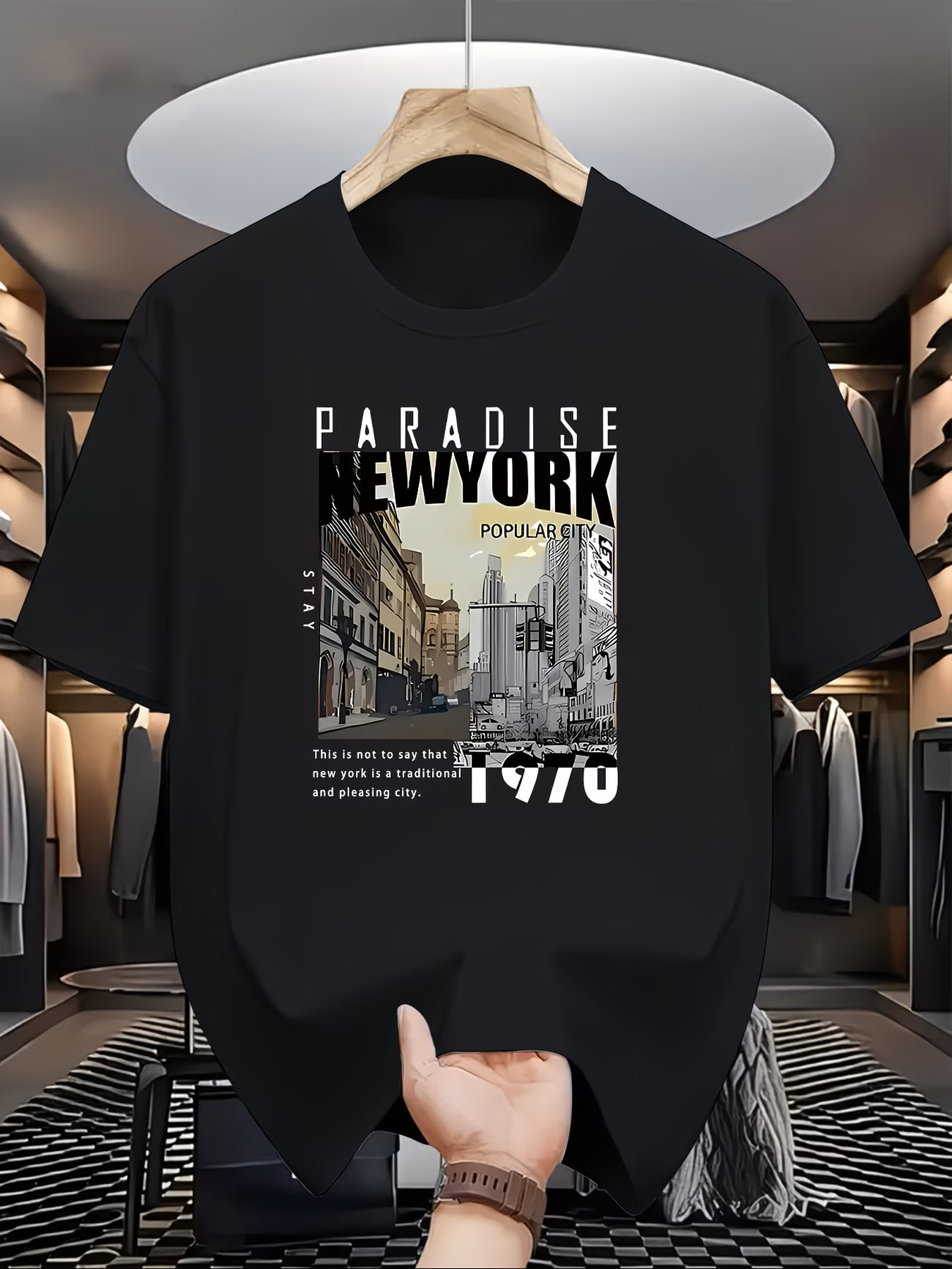 تي شيرت رجالي كاجوال بأكمام قص - مراجعة Men'S Fashion New York وسعره