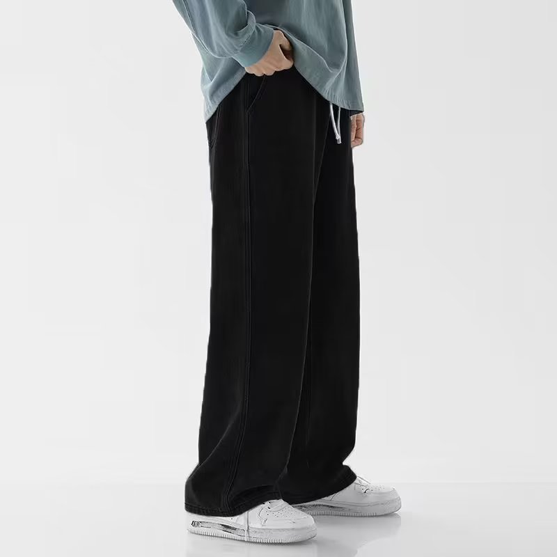 جينز رجالي كاجوال بتصميم كوري  - مراجعة Men'S Fashion Grey Jeans وسعره