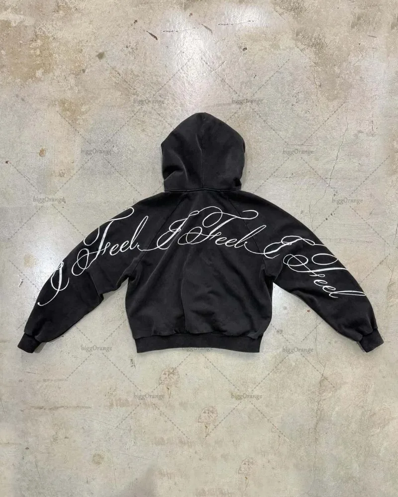 Y2K harajuku القوطية إلكتروني  - مراجعة Mens Fashion Zip Up Hoodies وسعره