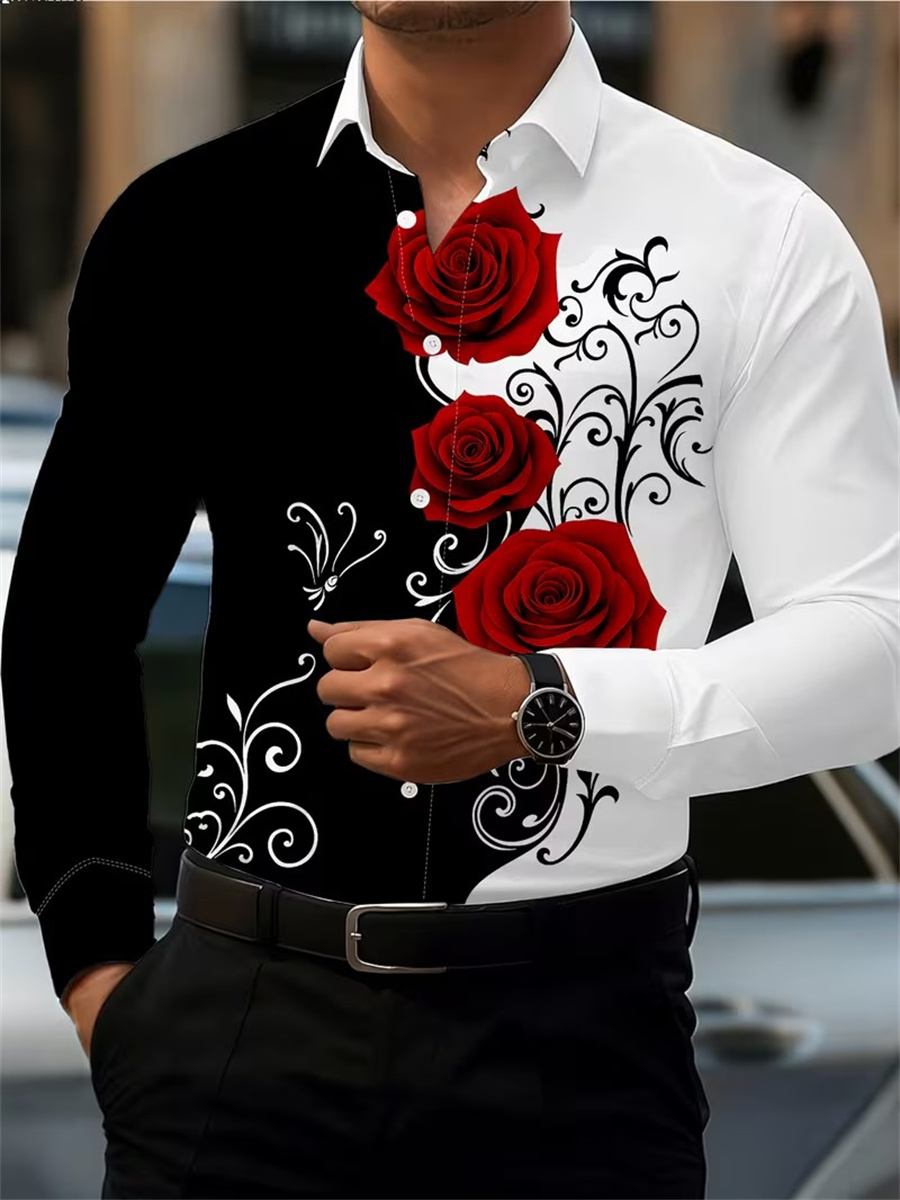 قميص رجالي بأكمام طويلة مزين ب - مراجعة Mens Fashion Clothes وسعره