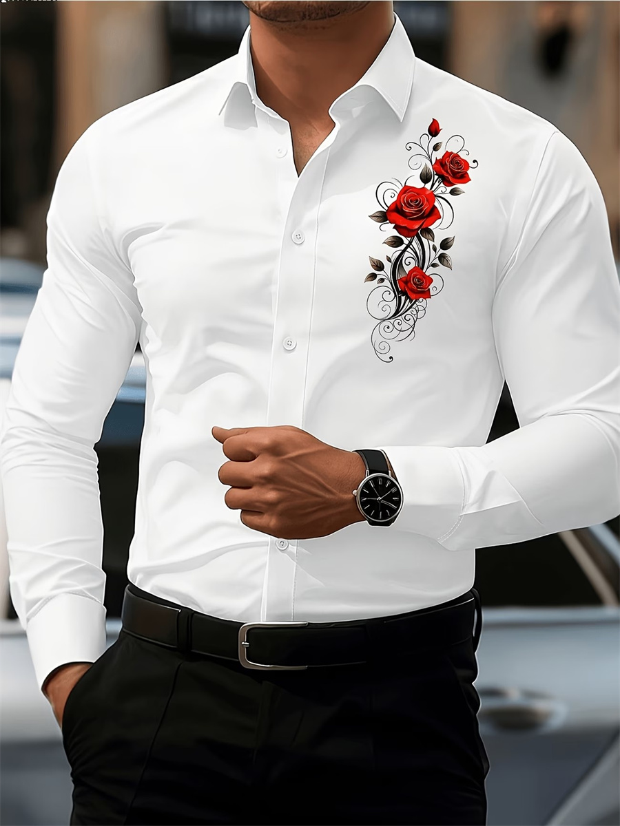 قميص رجالي بأكمام طويلة مزين ب - مراجعة Mens Fashion Clothes وسعره