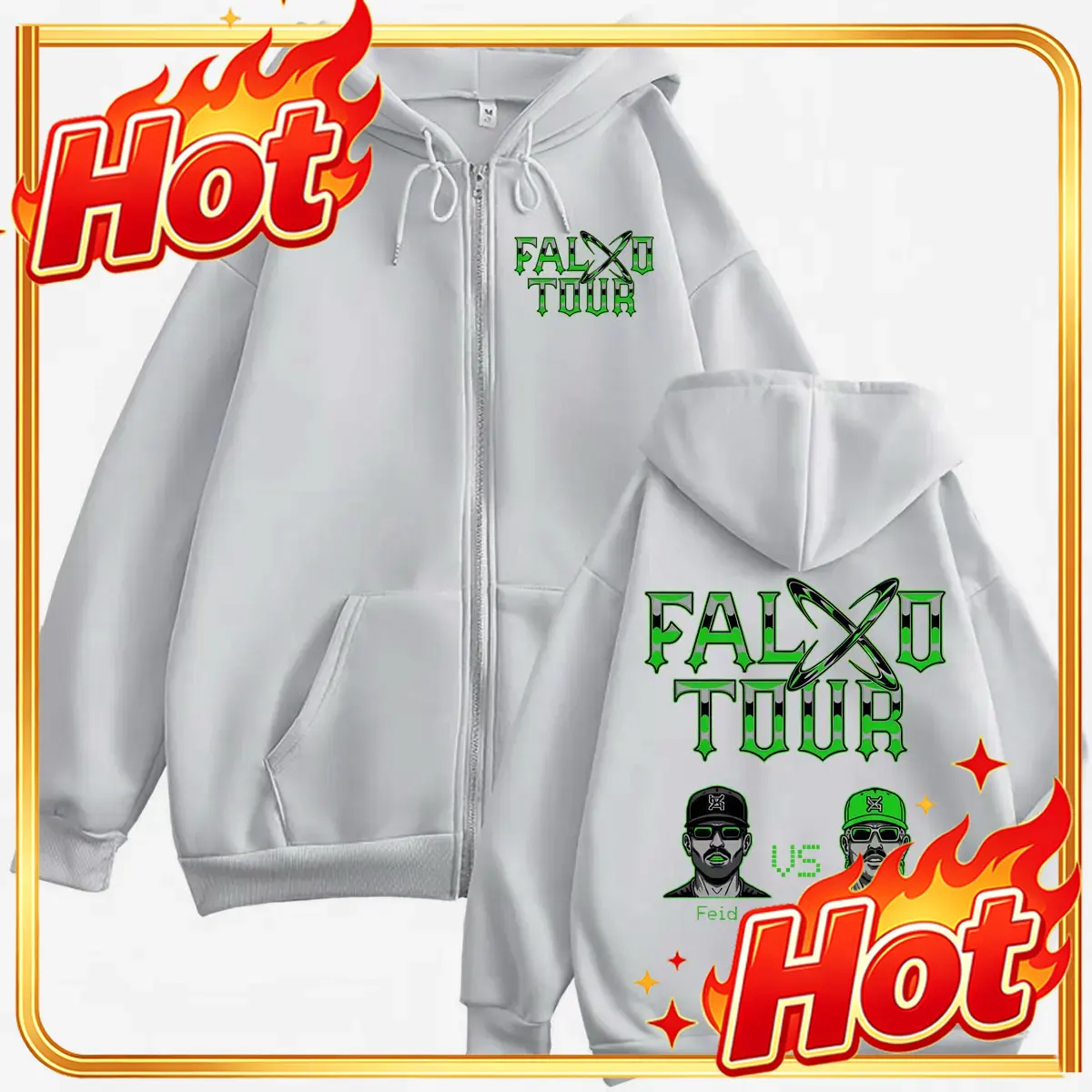 هودي بسحاب Feid Vs Ferxxo Falx - مراجعة Mens Fashion Zip Up Hoodies وسعره