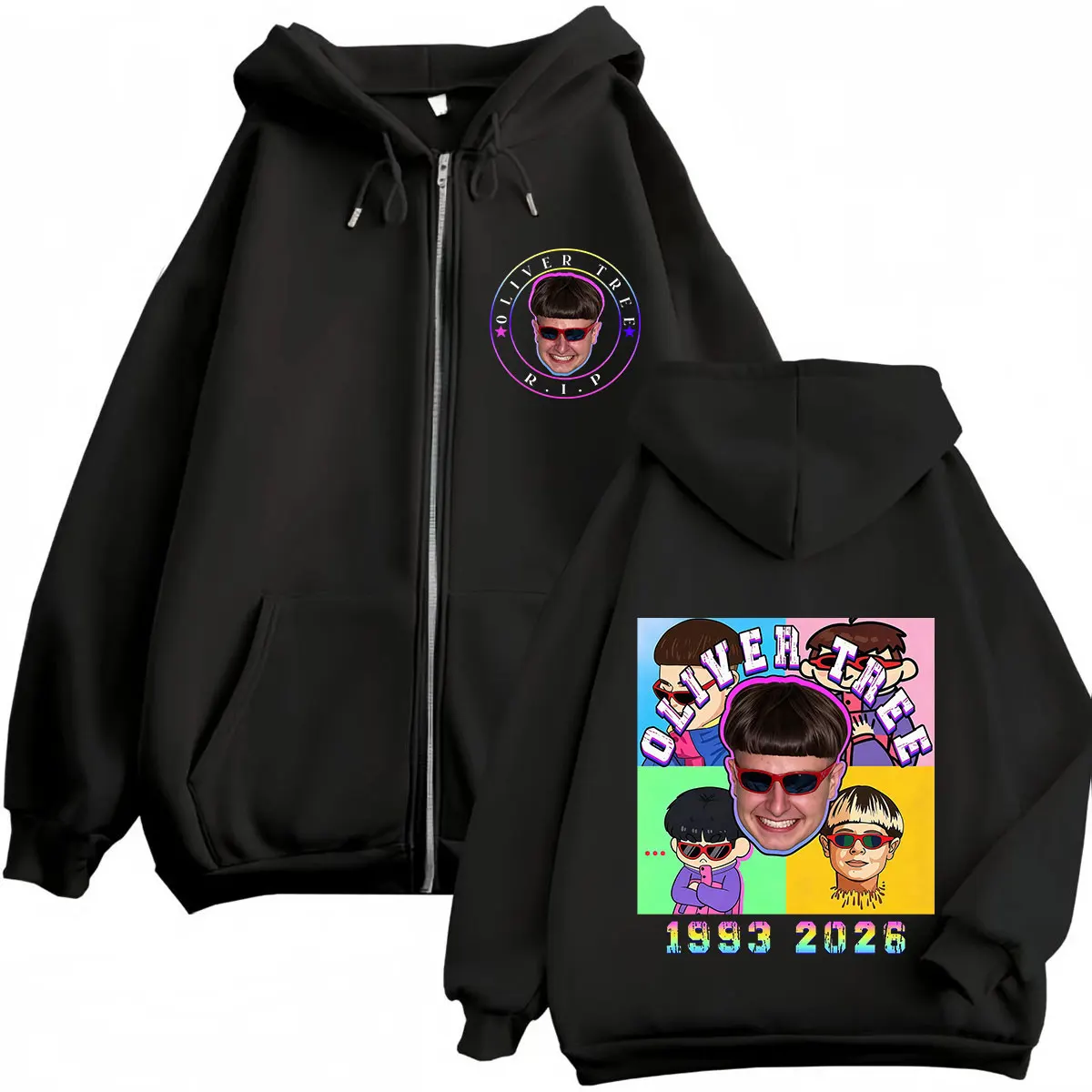 هودي بسحاب بطبعة أوليفر تري مو - مراجعة Mens Fashion Zip Up Hoodies وسعره